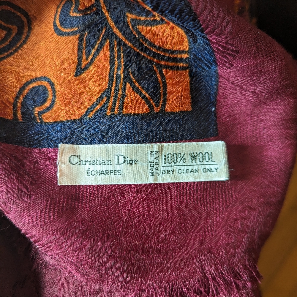 Vintage Christian Dior Wool Scarf